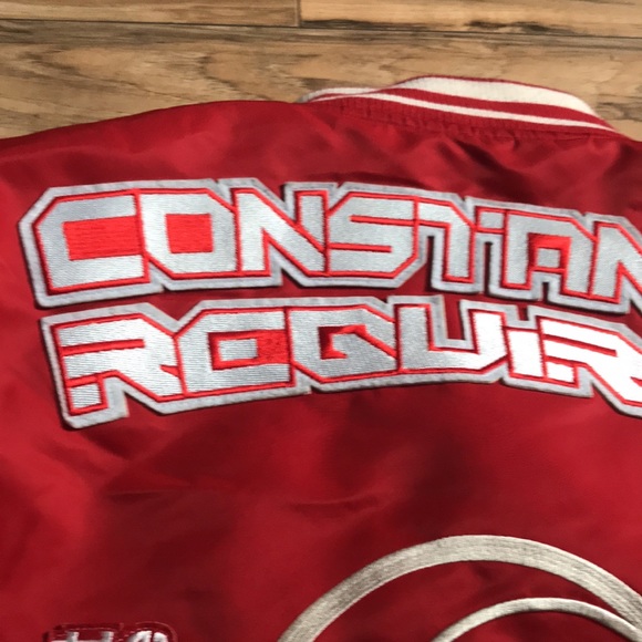 Zara red and white varsity jacket all about technique size large - Picture 14 of 16